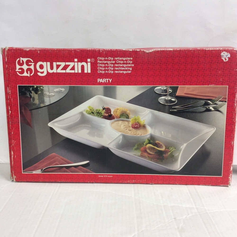 guzzini New Vintage Clear Plastic Chip n Dip Tray